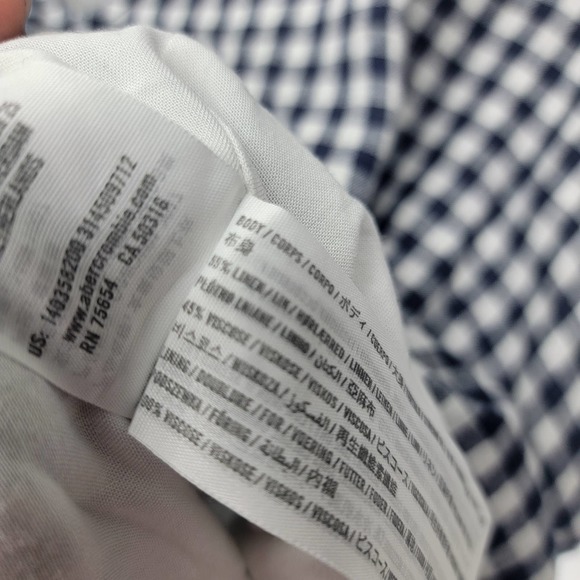 Abercrombie & Fitch Women's Size XXL Top V Neck Smocked Babydoll Peplum Check - Picture 9 of 10